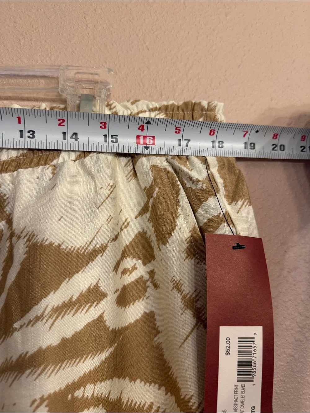 Wide Leg Floral Print Pants in Cream and Tan